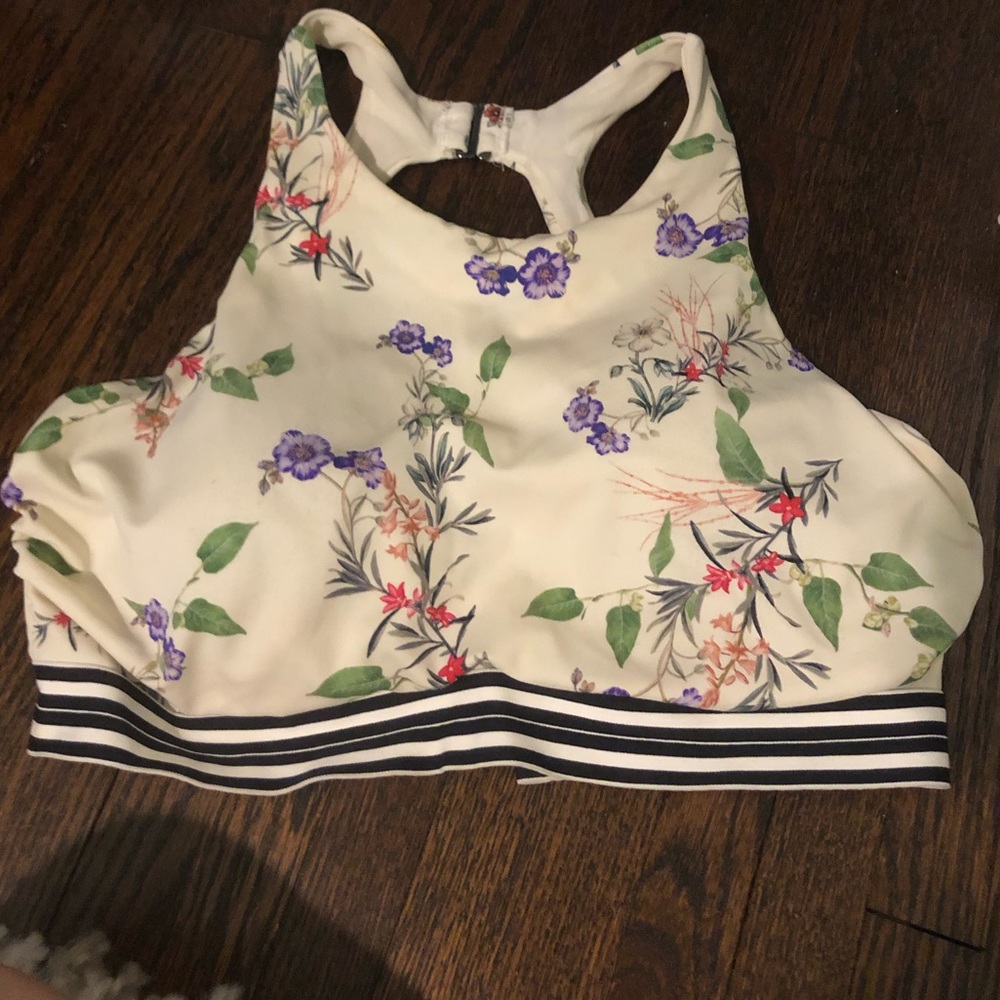 Athleta Gold Coast Floral High Neck Bikini Swim Top!